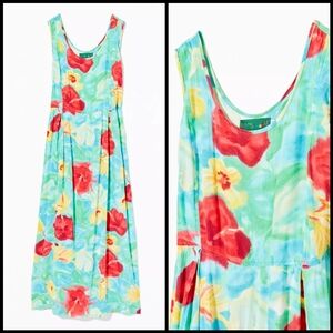 Jams World Vintage Sleeveless Dress in Royal Hibiscus